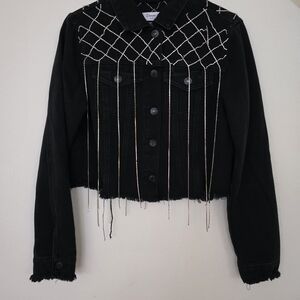 Embellished Black Denim Jacket